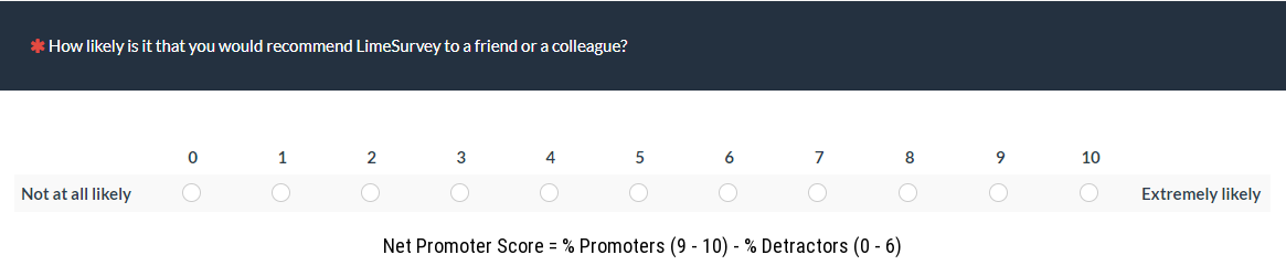 Net Promoter Score Scale